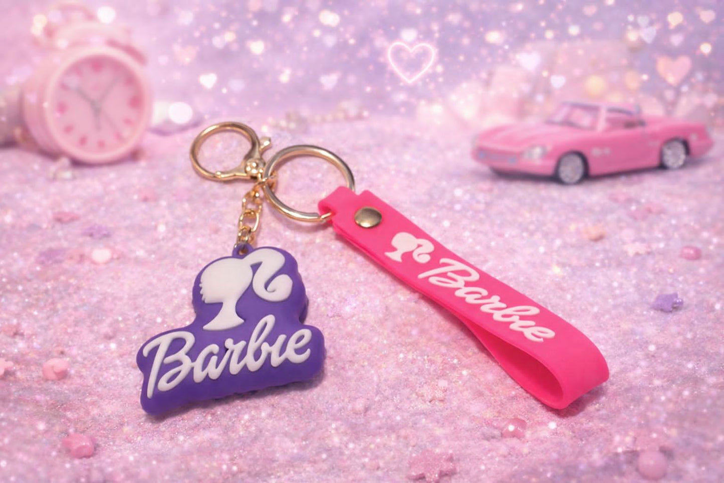 Barbie Iconic Pink Stiletto & Logo Keychain Collection