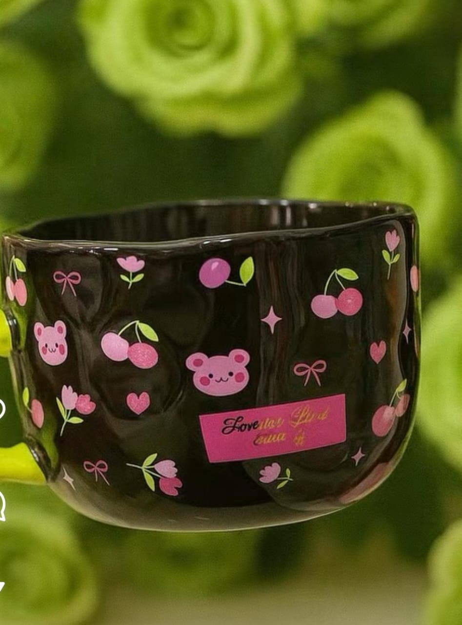 Pink Bear Ceramic Bowl Mug