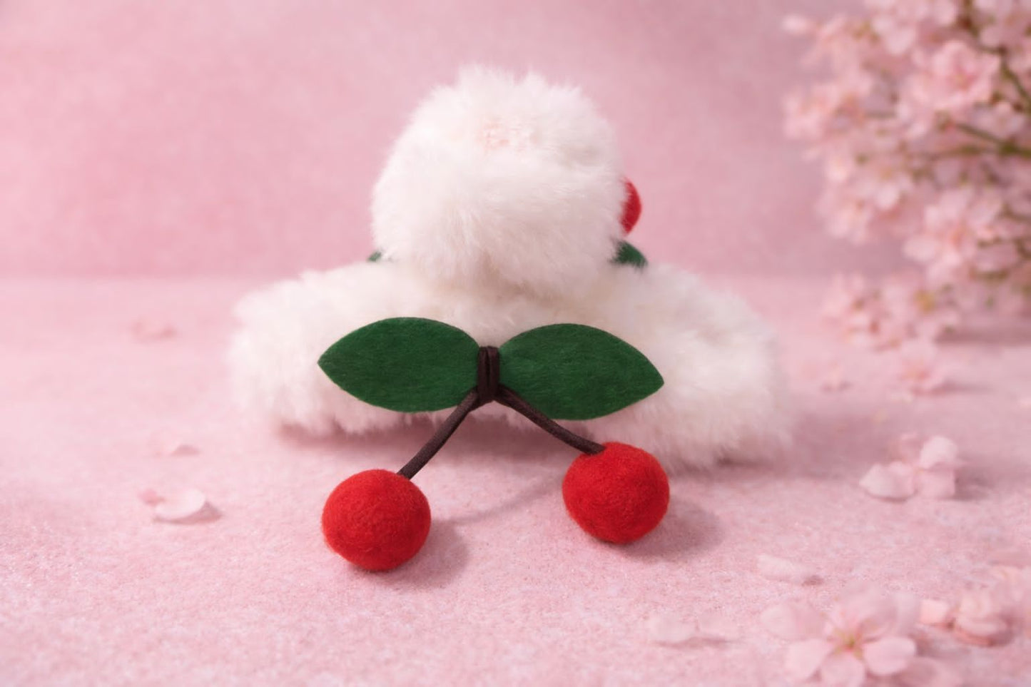 Plush Cherry Hair Claw Clip