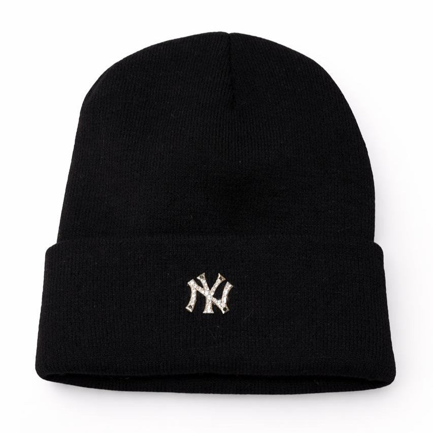 NY Yankees Rhinestone Logo Beanie