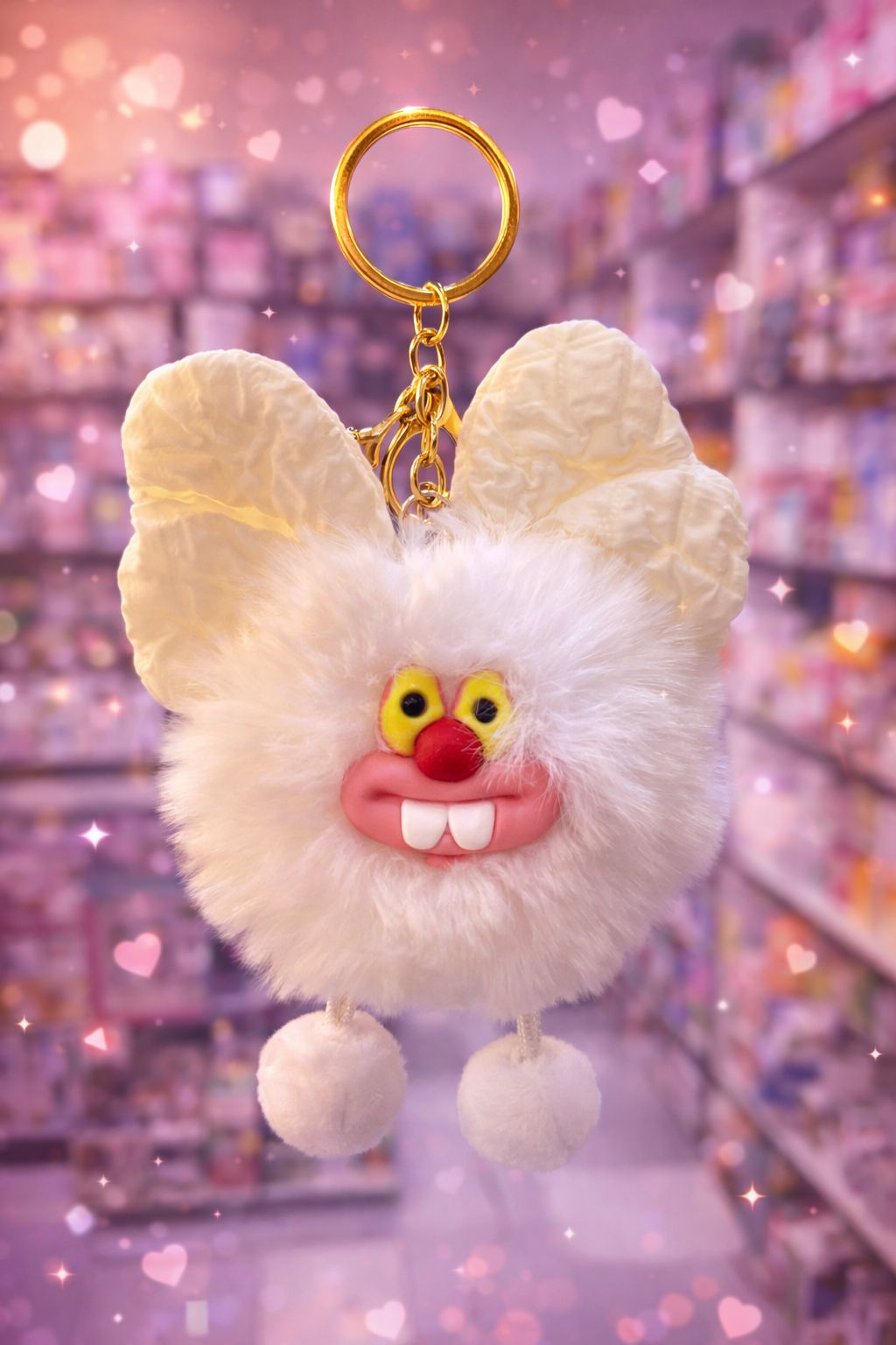 Fluffy Monster Charm Keychains