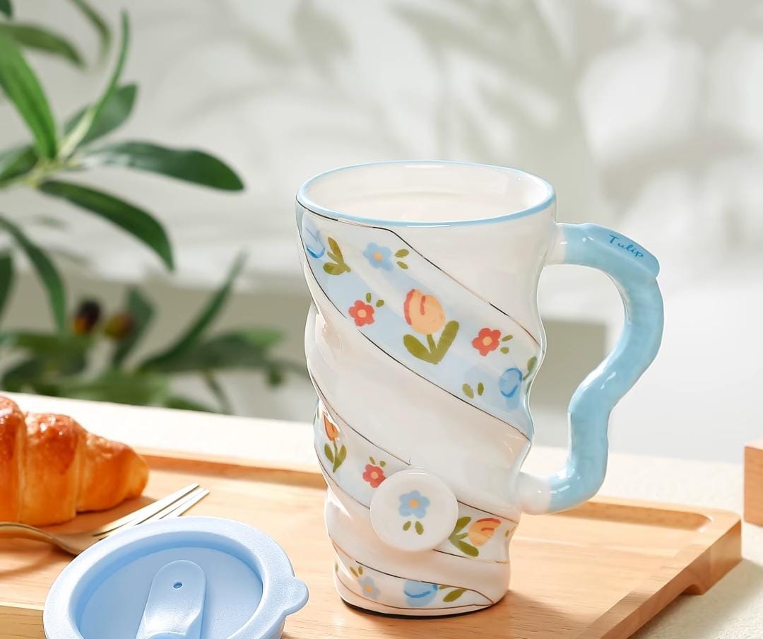 Tulip Twist Ceramic Travel Mug