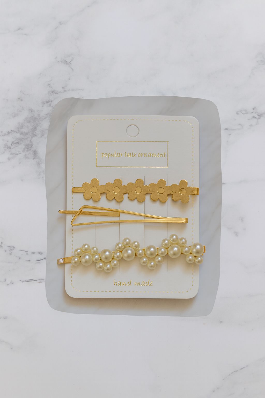 Elegant Gold & Pearl Hair Clip Set