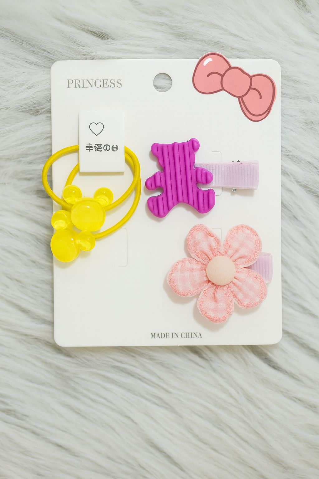 Princess Floral & Bear Hair Accessory Set