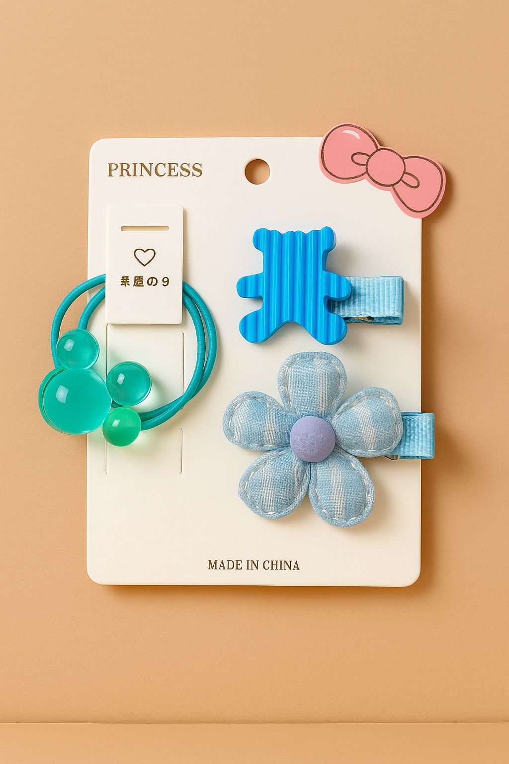 Princess Floral & Bear Hair Accessory Set