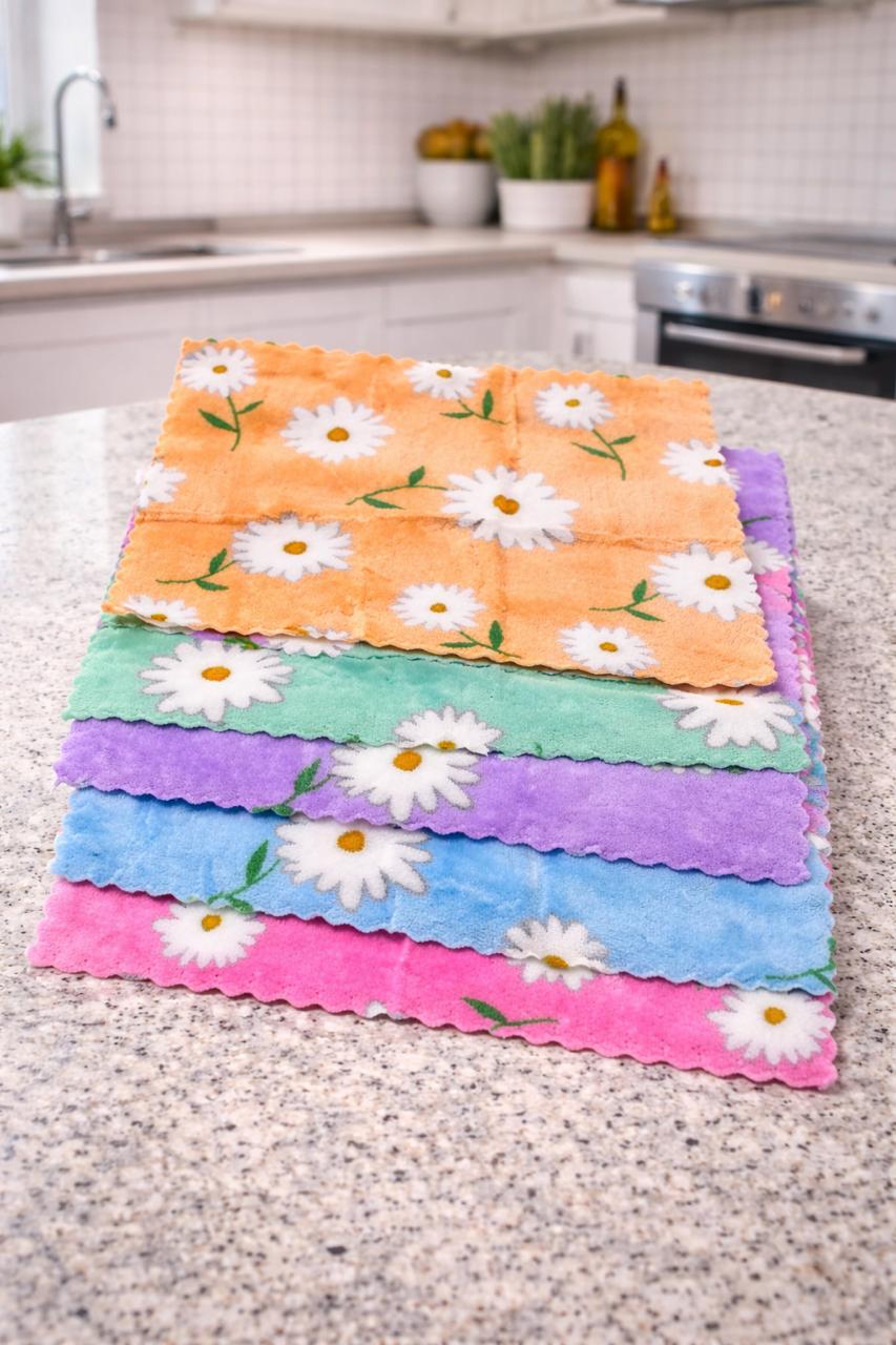 Daisy Fresh Microfiber Kitchen Cloths - 5 pieces