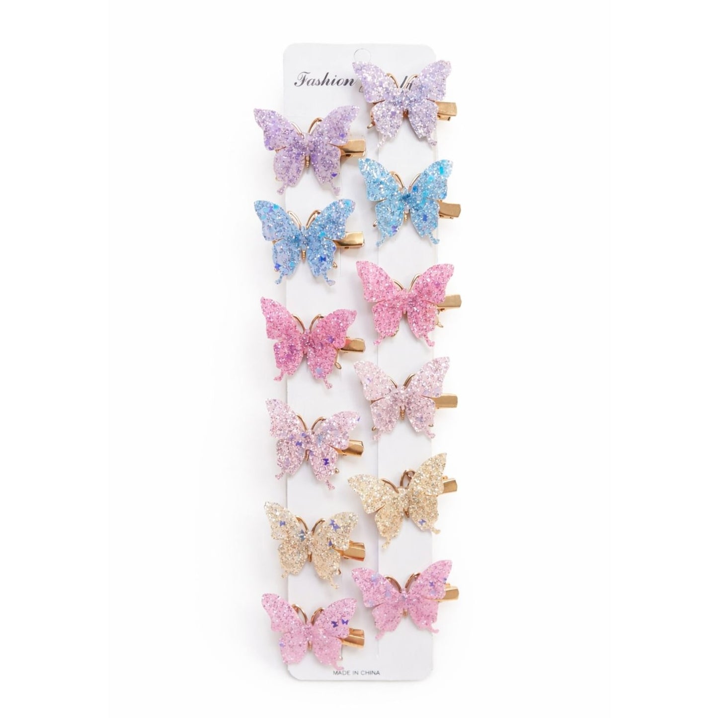 Glitter Butterfly Hair Clip Set