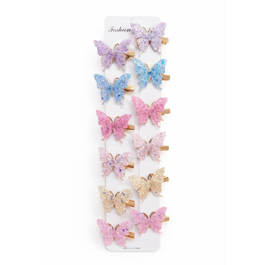 Glitter Butterfly Hair Clip Set