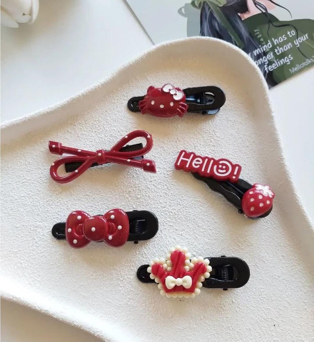 Sweet Cherry Red Hair Clip Sets