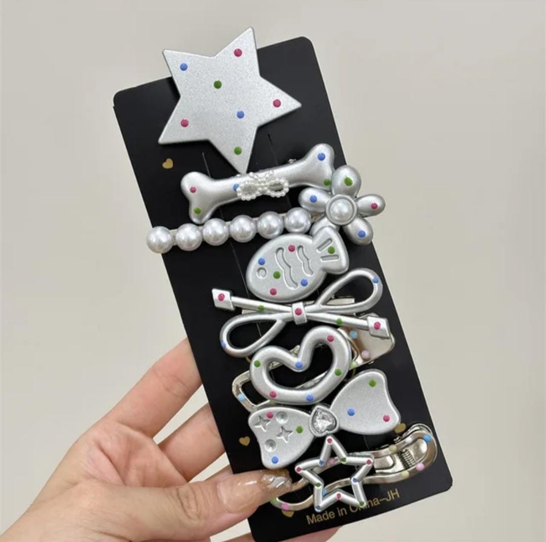 Y2K Polka Dot Hair Clip Aesthetic Set