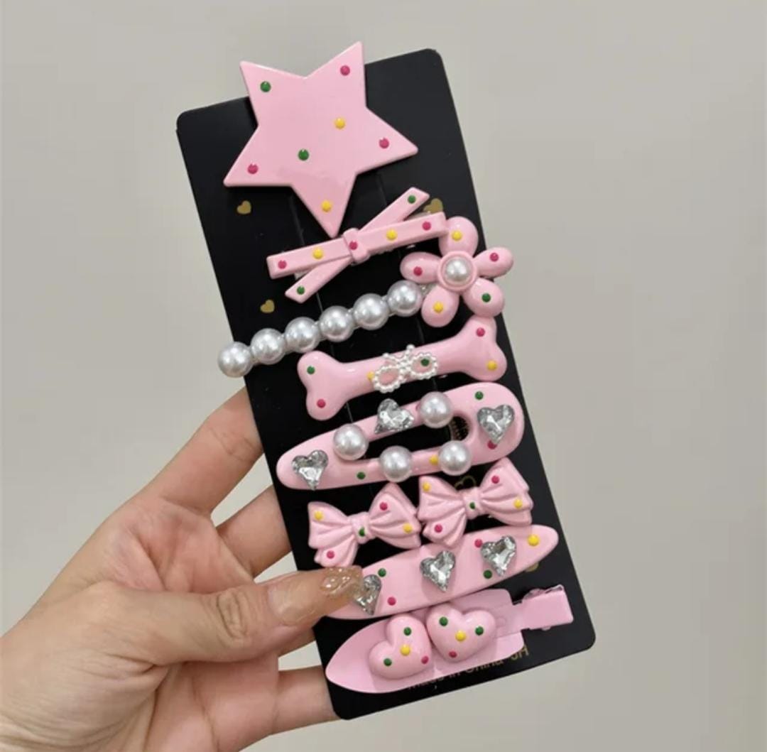 Y2K Polka Dot Hair Clip Aesthetic Set