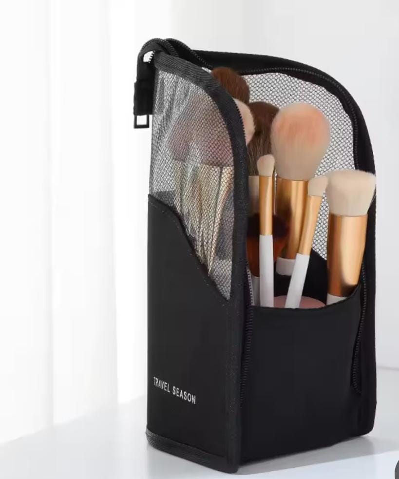 Travel Season Standing Makeup Brush Organizer Bag