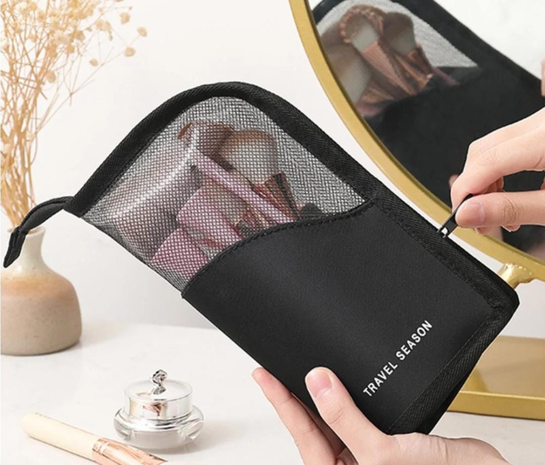 Travel Season Standing Makeup Brush Organizer Bag