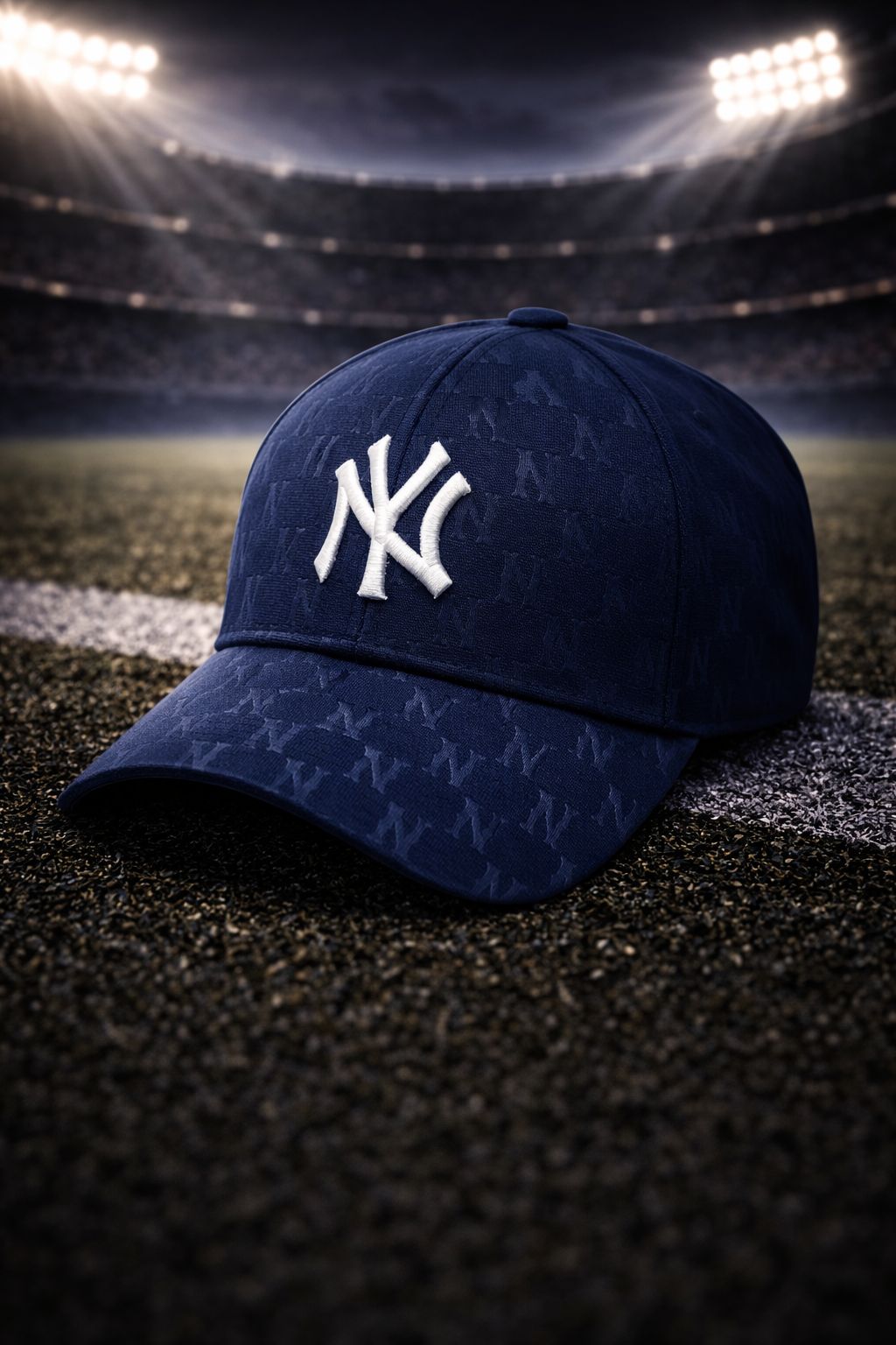 NY Yankees Monogram Texture Baseball Cap