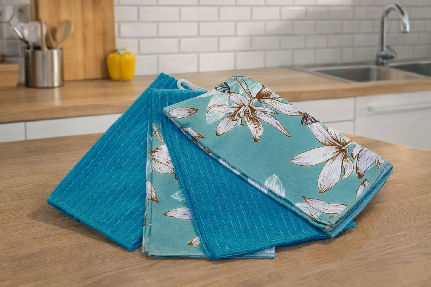 Premium Microfiber Kitchen Cleaning Towels - 4 Piece Set