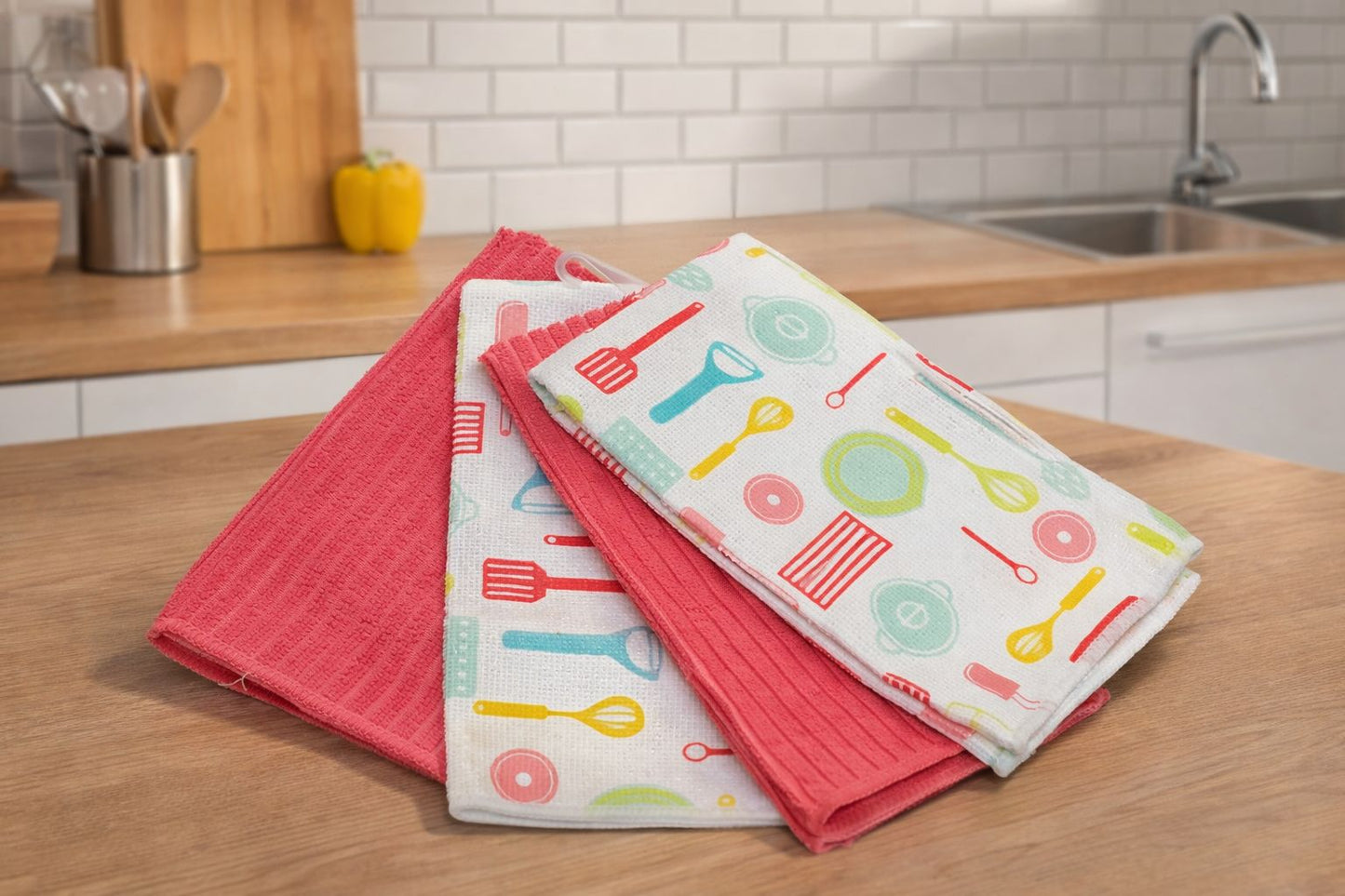 Premium Microfiber Kitchen Cleaning Towels - 4 Piece Set