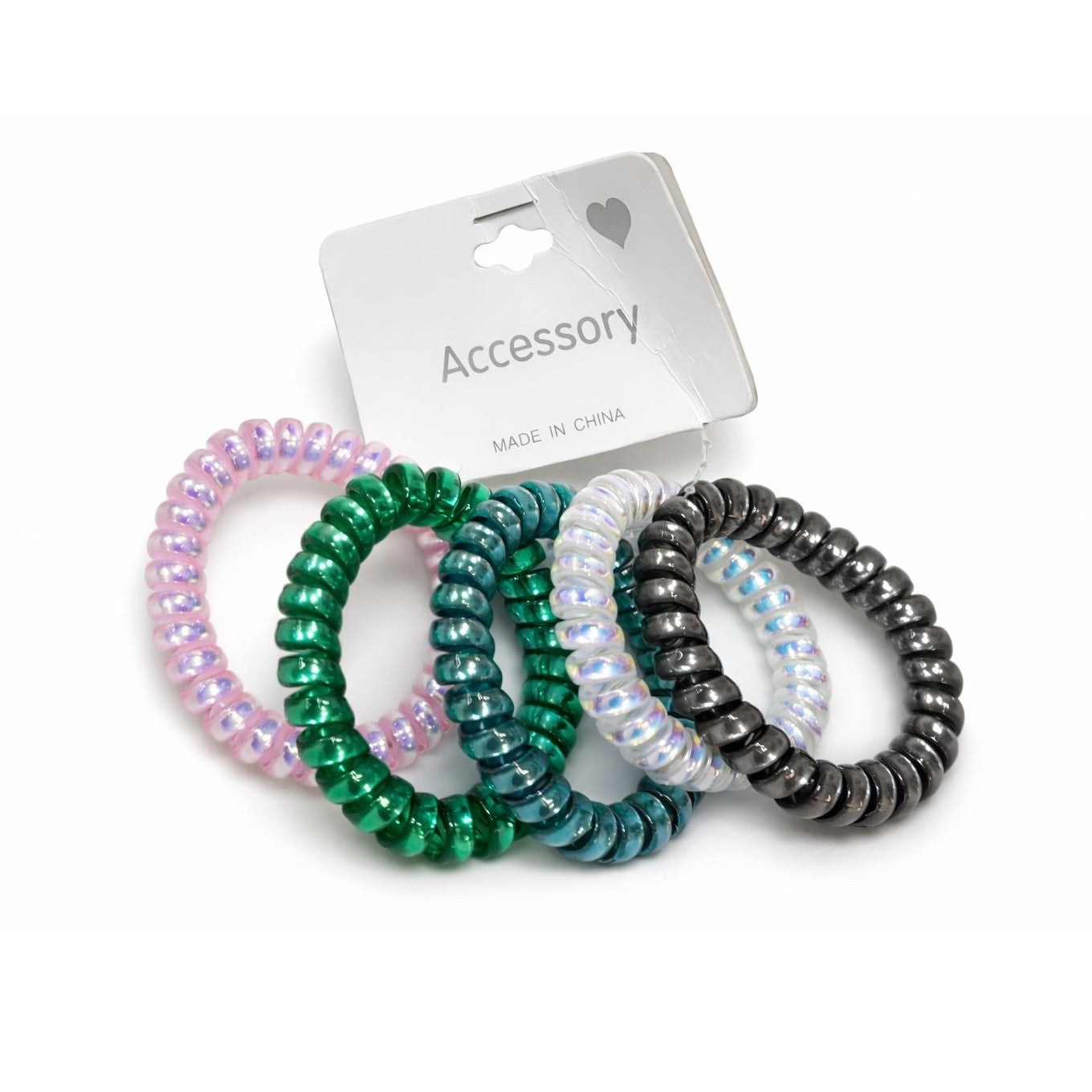 Iridescent Spiral Hair Tie Set