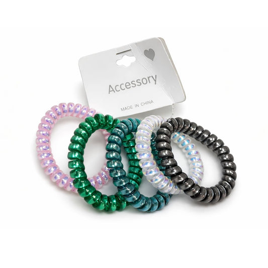 Iridescent Spiral Hair Tie Set