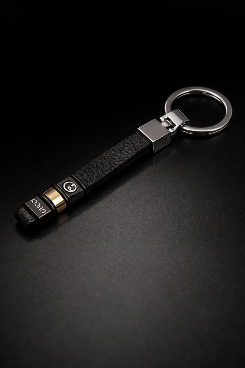 Premium Leather Logo Keychain