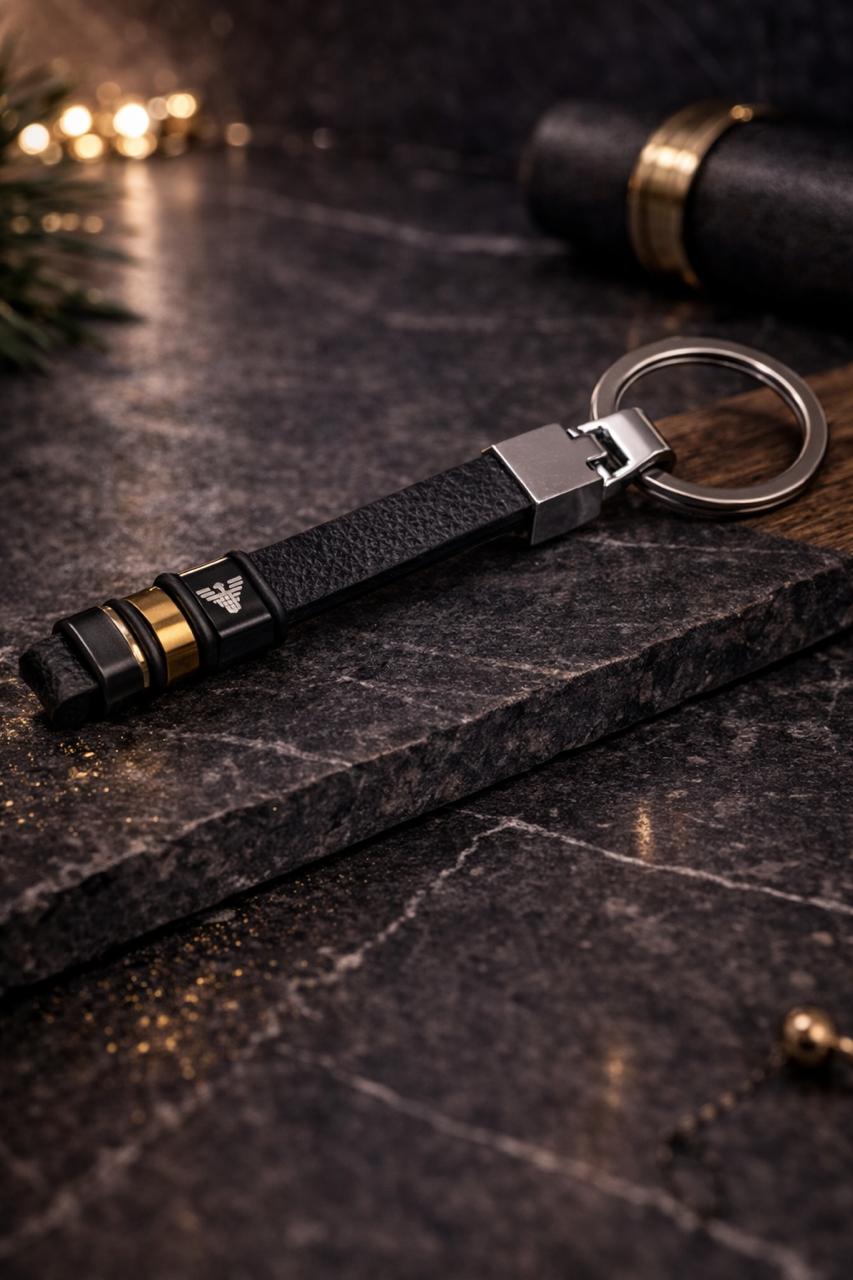 Premium Leather Logo Keychain