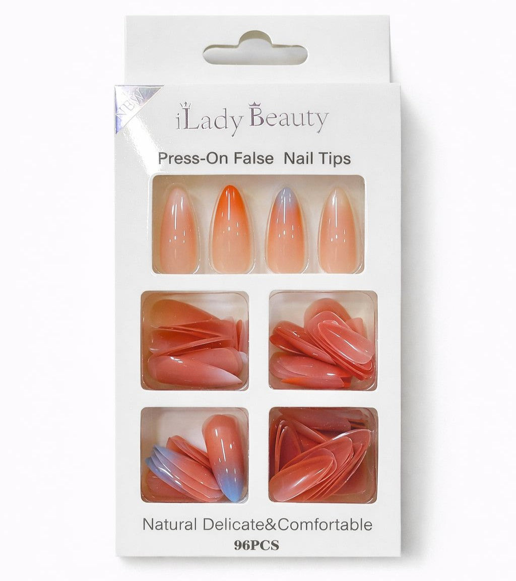 iLady Beauty Almond Ombre Press-On Nail Set