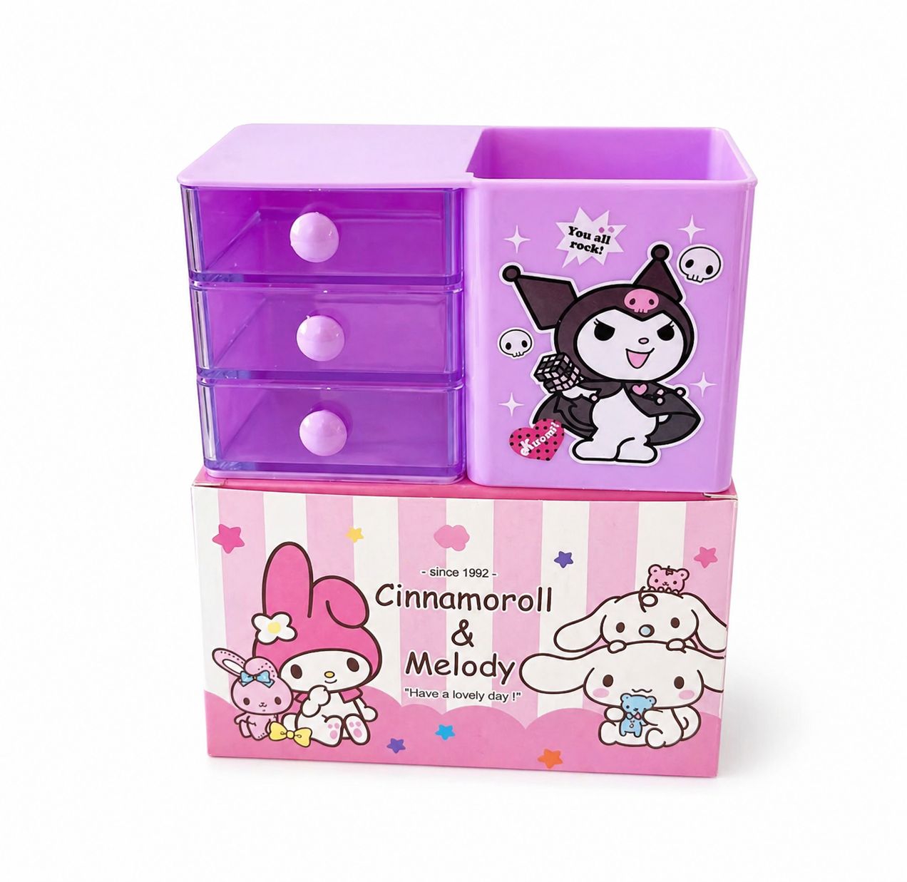3-Drawer Desk Organizer with Pen Holder