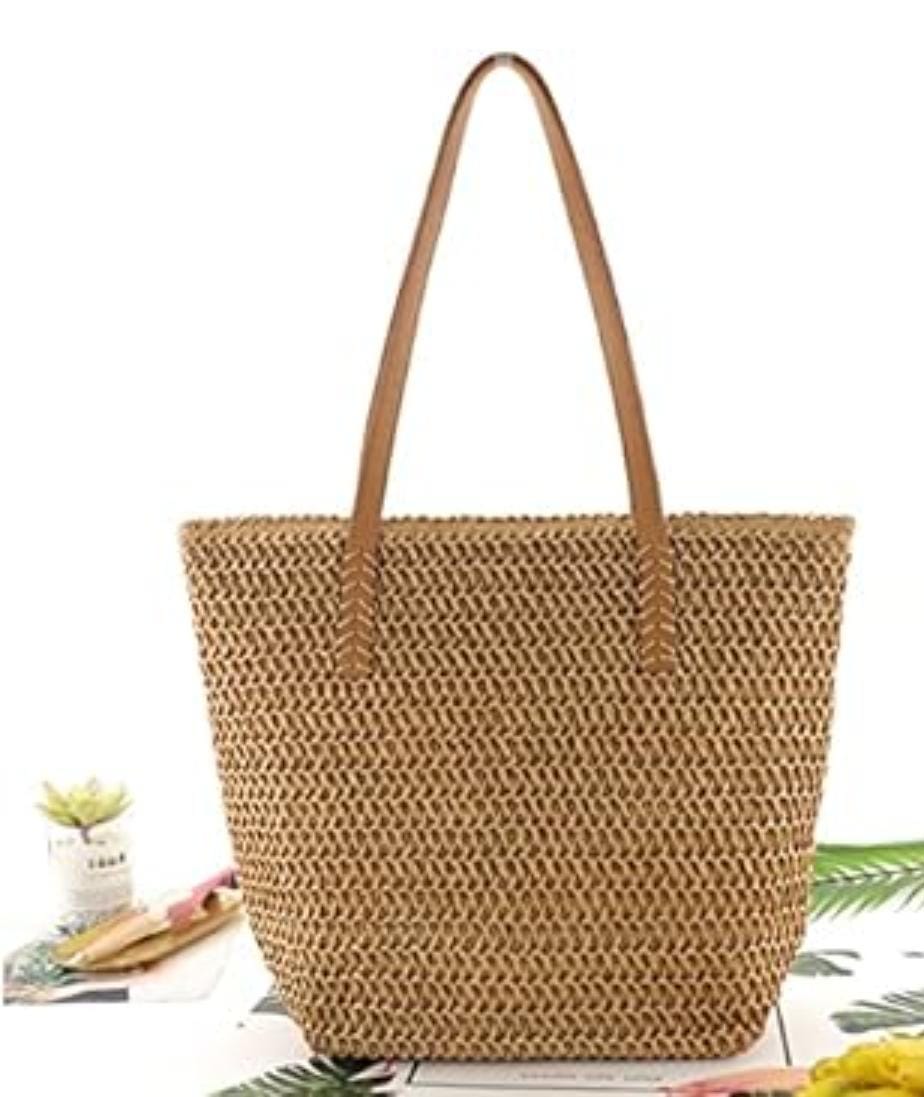 Classic Woven Straw Tote Bag