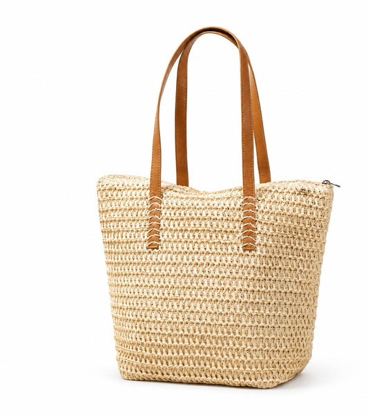 Classic Woven Straw Tote Bag