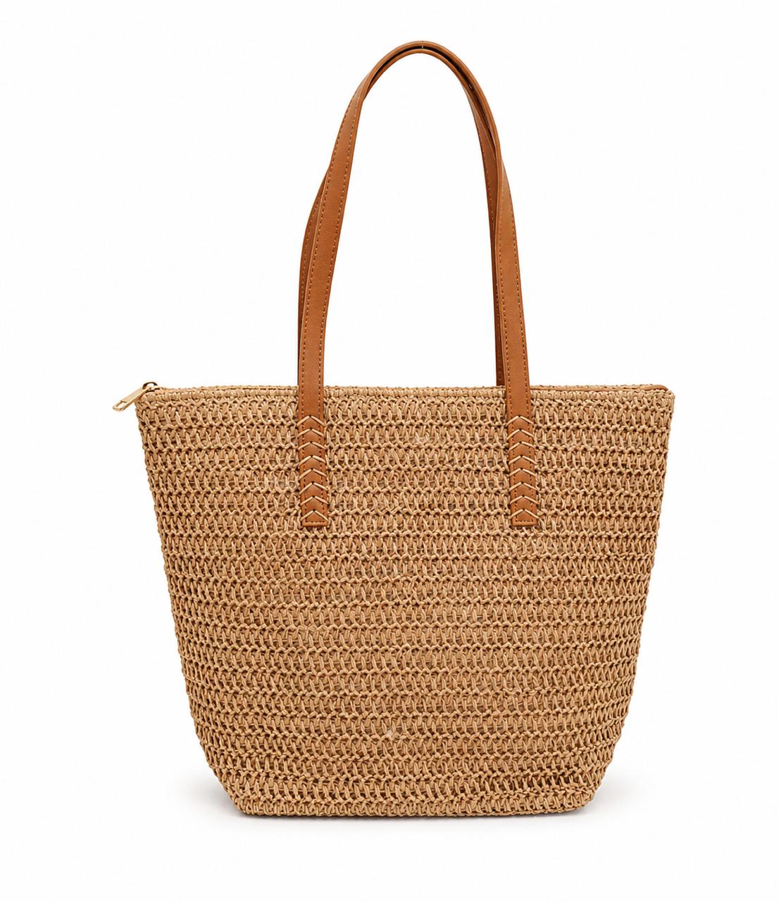Classic Woven Straw Tote Bag
