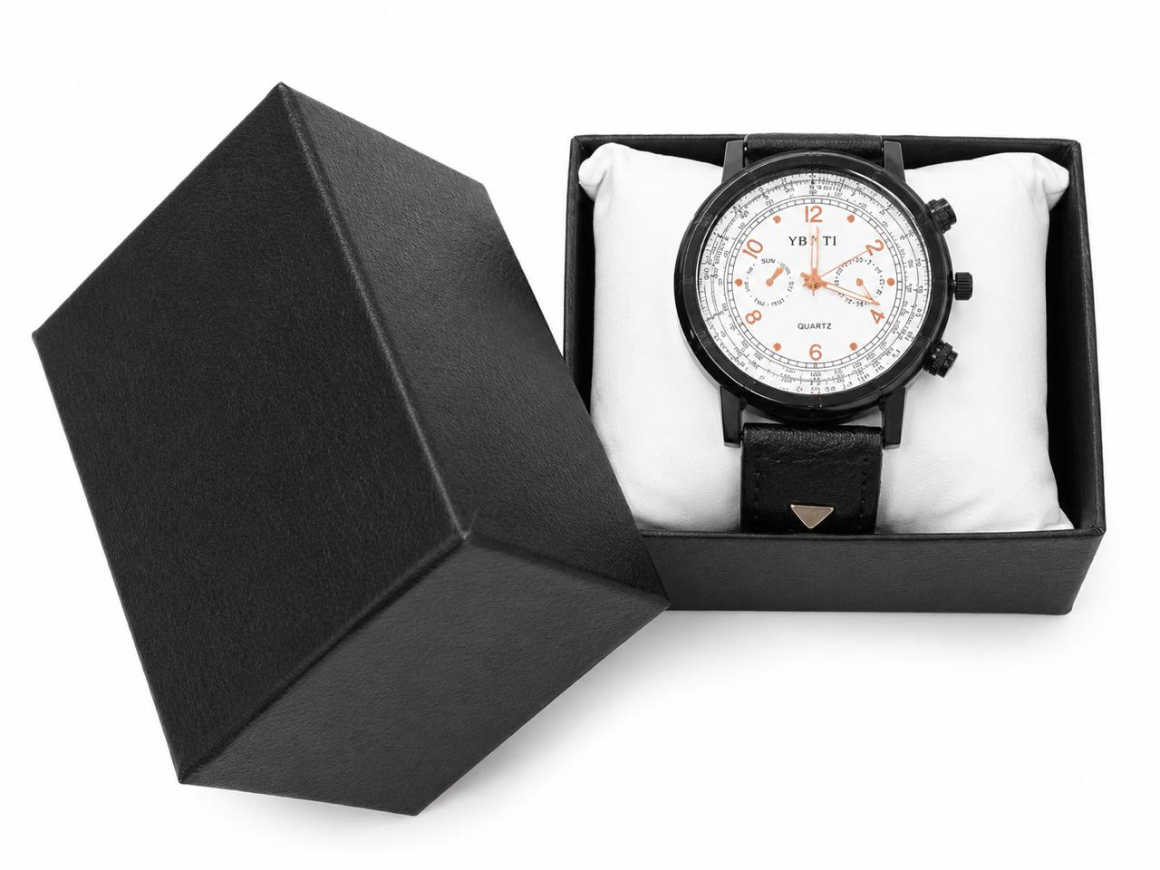 Black Leather Wristwatch