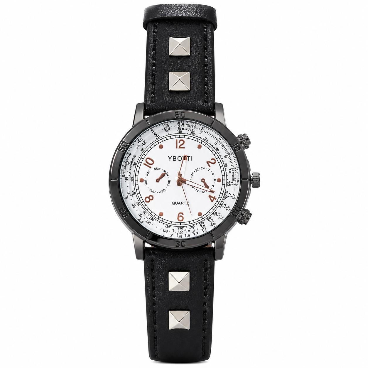 Black Leather Wristwatch