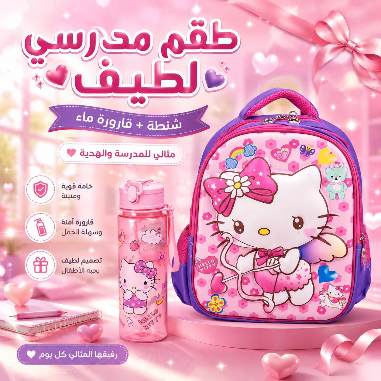 Bottle + Backpack School Set