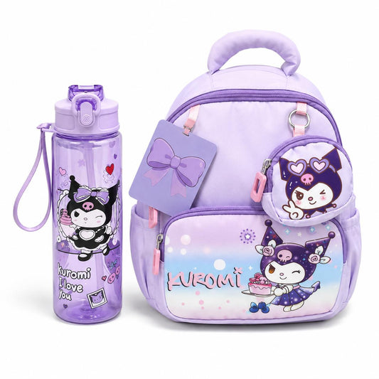 Kuromi Backpack + Water Bottle Set
