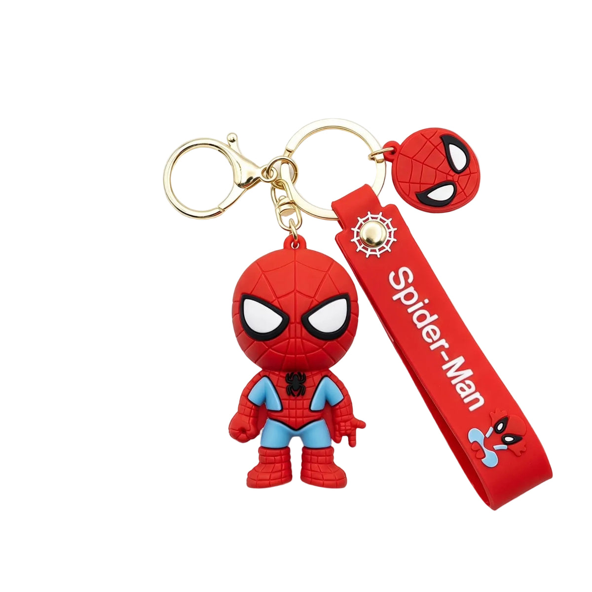 Red Spider-Man themed keychains/bag charms
