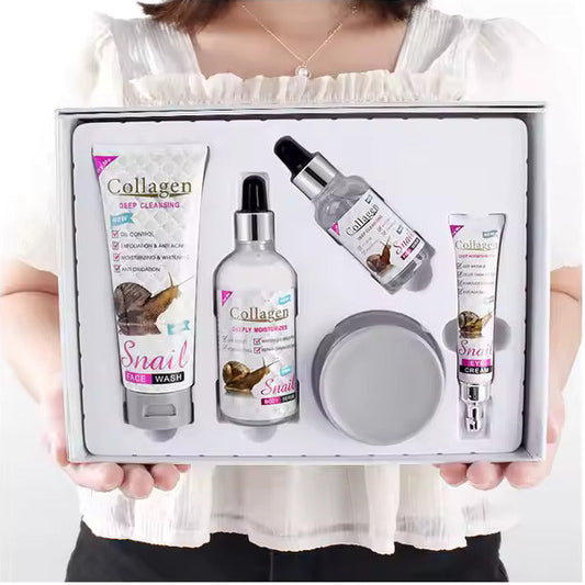 Collagen & Snail Extract Skin Care Set – 5-in-1 Anti-Aging, Whitening & Repair Kit