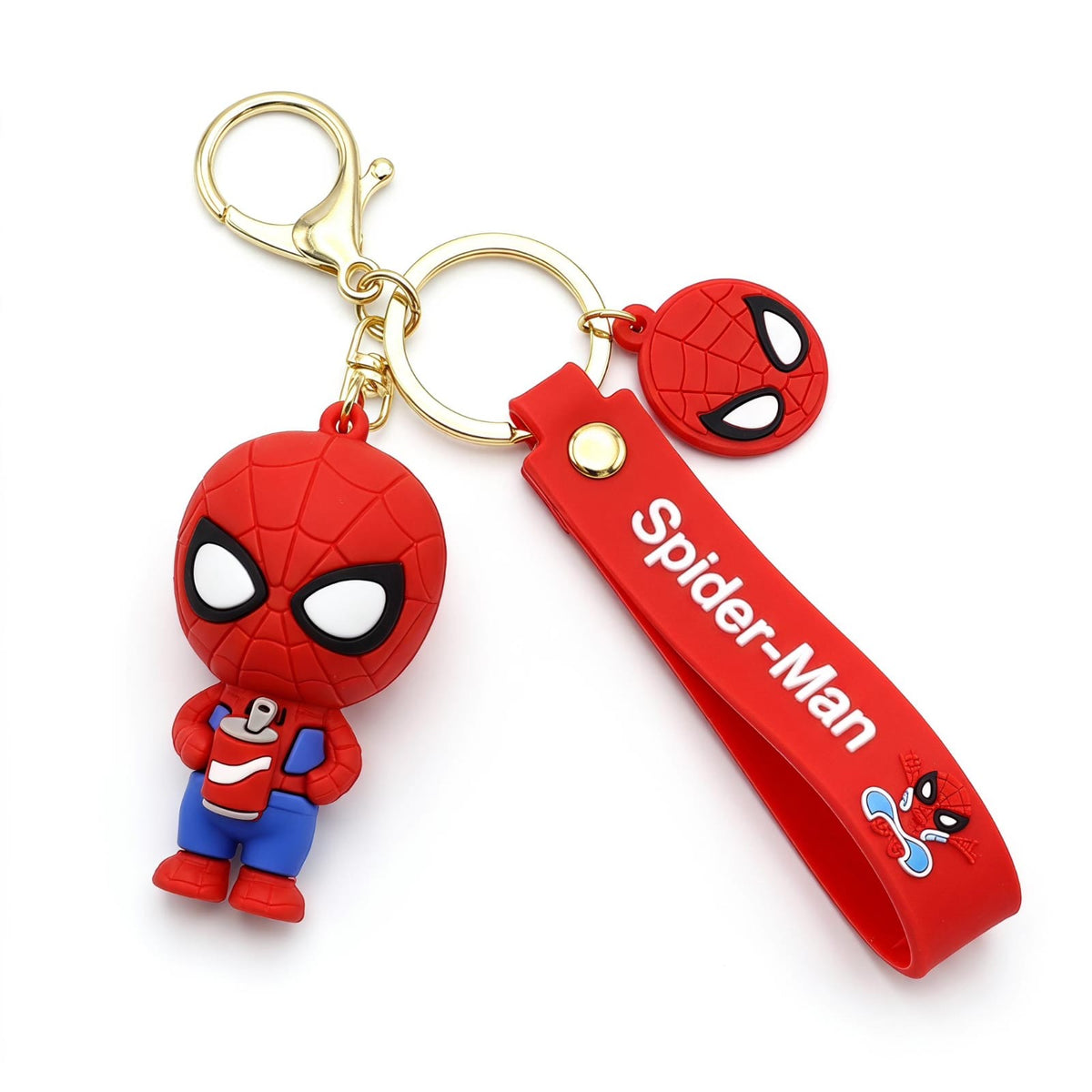 Red Spider-Man themed keychains/bag charms
