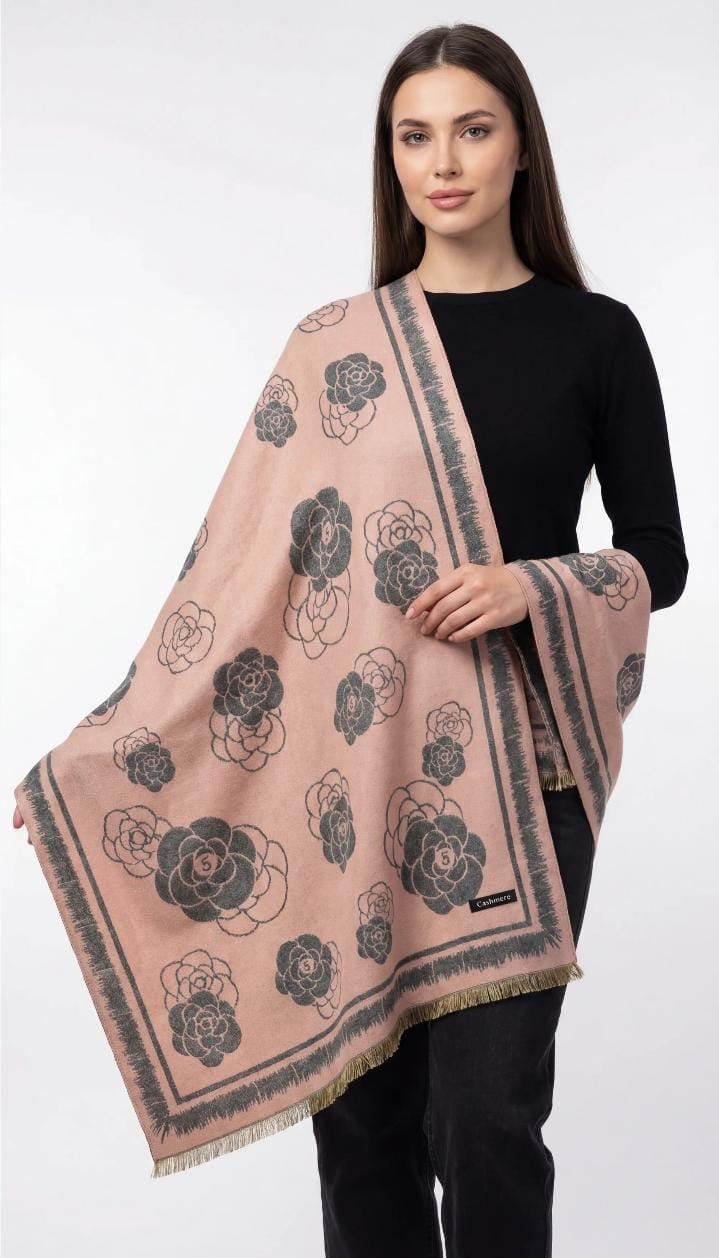 Oversized floral cashmere-style shawl/wrap