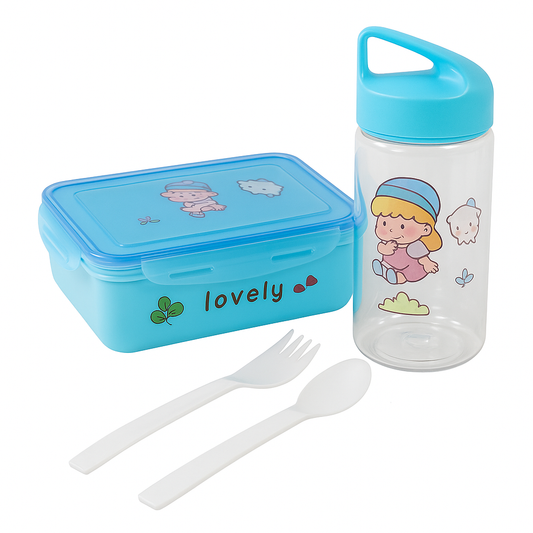 Kids Lunch Box & Water Bottle Set – 3 Color Options